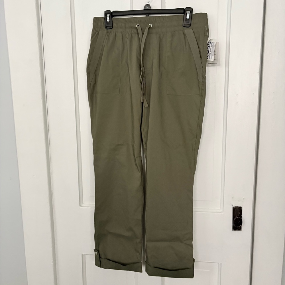 89th & Madison Olive Drawstring Casual Ankle pants